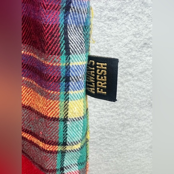 Kleep Men’s Flannel Shirt Long Sleeve Half & Half Button Down Plaid Patch XL B40 - Picture 4 of 7